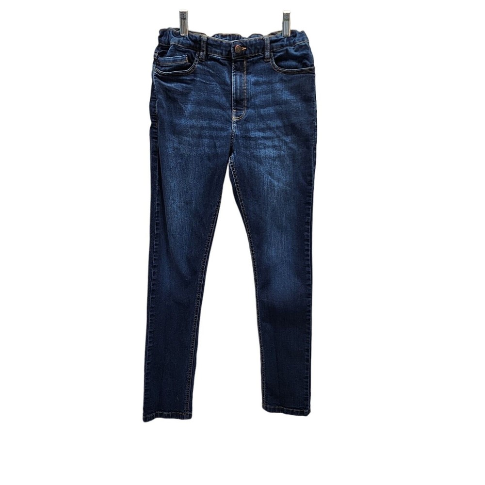 NUKUTAVAKE Boys Skinny Jeans Blue Denim Size 16 Super Stretch Adjustable Waist
